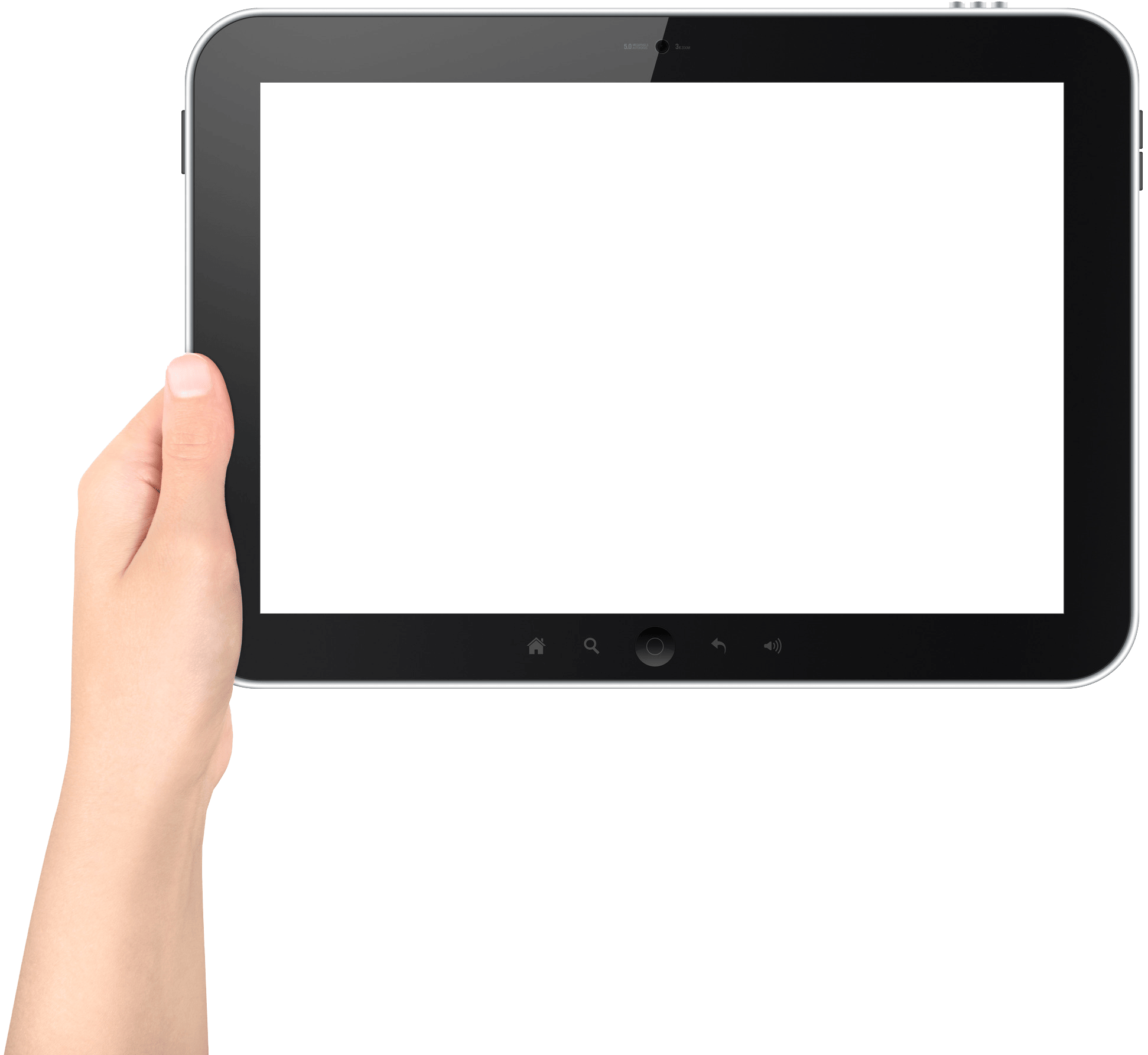 tablet with hand